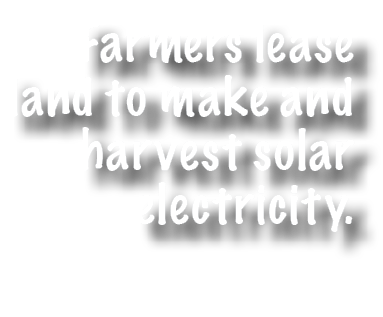 Farmers lease land to make and harvest solar electricity.