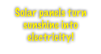 Solar panels turn sunshine into electricity!